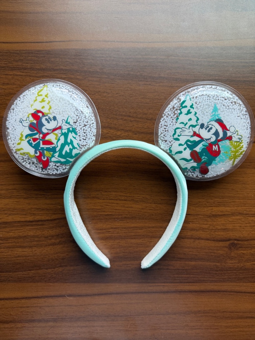Disney Parks Christmas Snow Globe Ears Headband